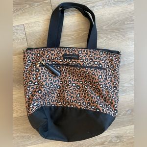 Machine Washable Leopard Tote with Black Tassel